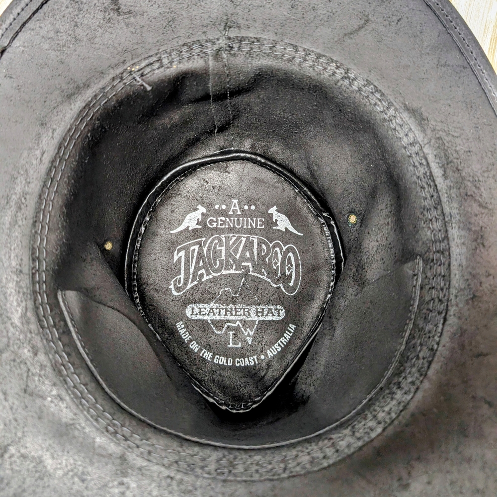 JACKAROO | Australian Leather Hat Sz L - Picture 10 of 13